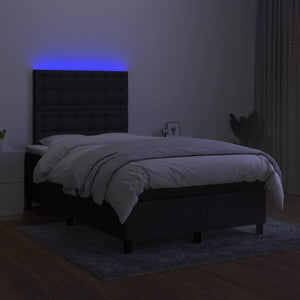 Letto a Molle con Materasso e LED Nero 120x200cm in Tessuto cod mxl 60433