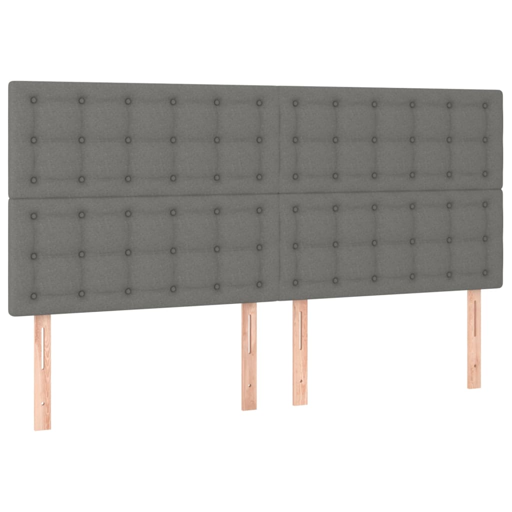 Letto a Molle Materasso e LED Grigio Scuro 160x200cm in Tessuto cod mxl 36753