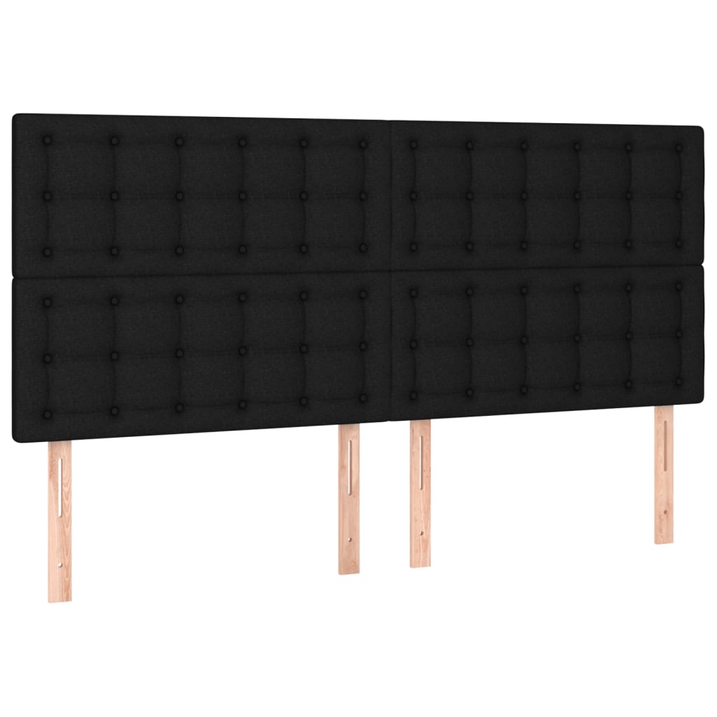 Letto a Molle con Materasso e LED Nero 160x200 cm in Tessuto 3135207