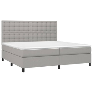 Letto a Molle Materasso e LED Grigio Chiaro 200x200 cm Tessuto cod mxl 57818