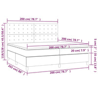 Letto a Molle Materasso e LED Grigio Chiaro 200x200 cm Tessuto cod mxl 57818