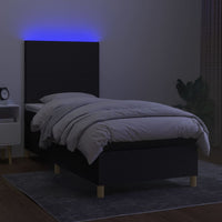 Letto a Molle con Materasso e LED Nero 80x200 cm in Tessuto cod mxl 64250