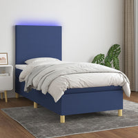 Letto a Molle con Materasso e LED Blu 80x200 cm in Tessutocod mxl 127762