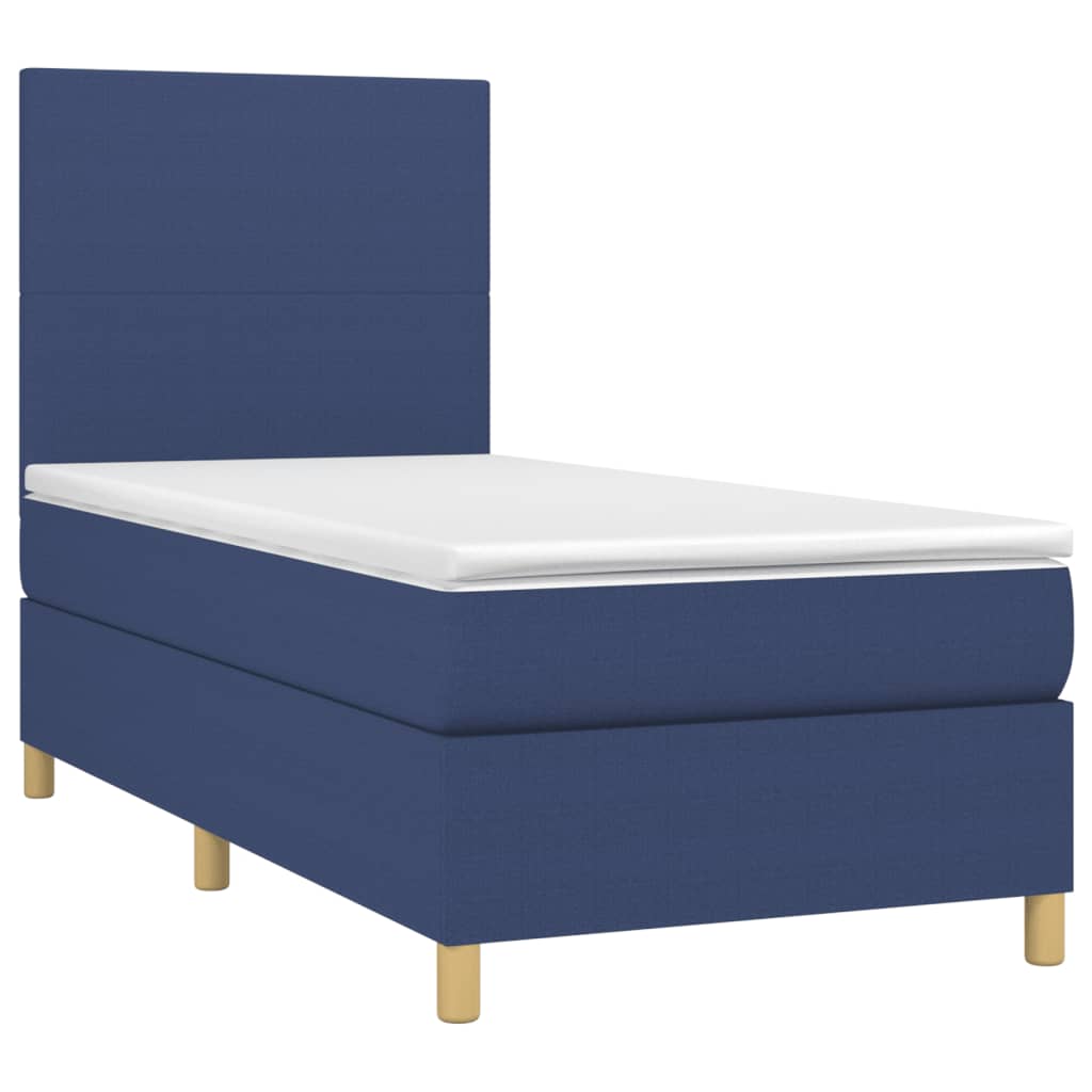 Letto a Molle con Materasso e LED Blu 90x190 cm in Tessuto 3135243