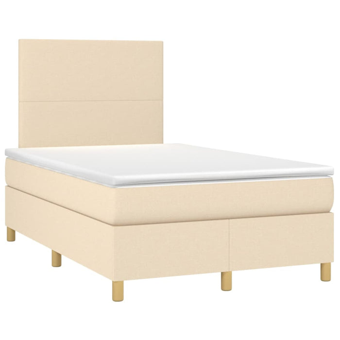 Letto a Molle con Materasso e LED Crema 120x200cm in Tessuto cod mxl 54487