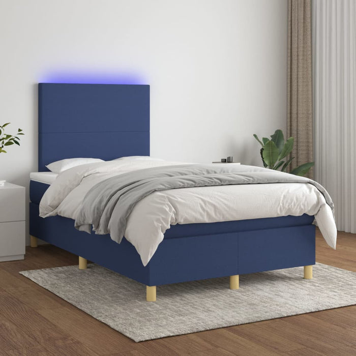 Letto a Molle con Materasso e LED Blu 120x200cm in Tessuto cod mxl 64987