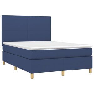 Letto a Molle con Materasso e LED Blu 140x190 cm in Tessuto 3135275