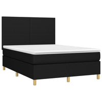 Letto a Molle con Materasso e LED Nero 140x200 cm in Tessuto 3135279