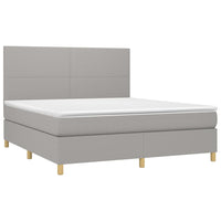 Letto a Molle Materasso e LED Grigio Chiaro 160x200 cm Tessuto 3135285