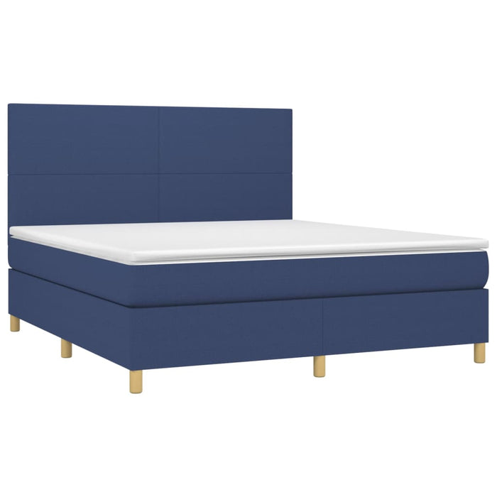 Letto a Molle con Materasso e LED Blu 180x200 cm in Tessuto 3135299