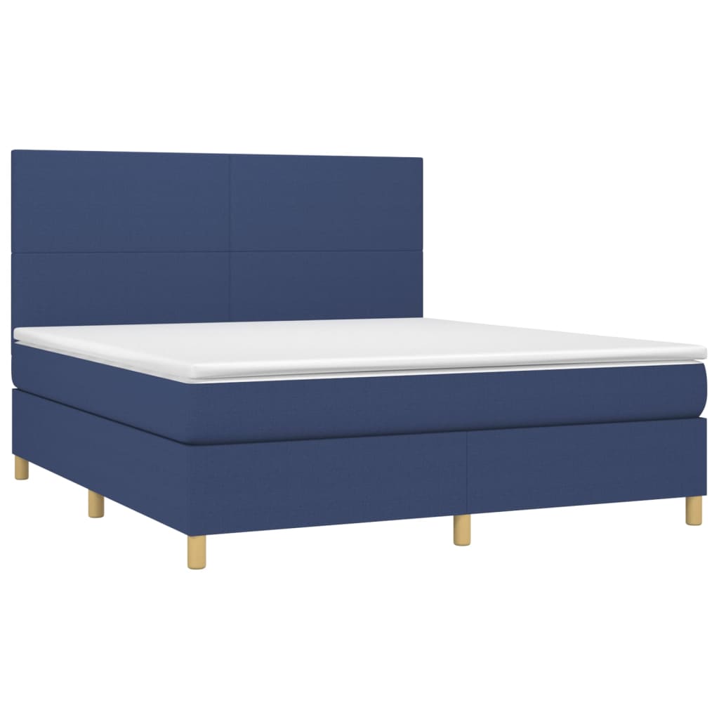 Letto a Molle con Materasso e LED Blu 180x200 cm in Tessuto cod mxl 64718