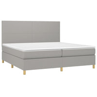 Letto a Molle Materasso e LED Grigio Chiaro 200x200 cm Tessuto cod mxl 63369