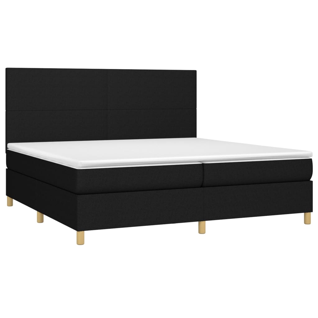 Letto a Molle Materasso e LED Nero 200x200cm in Tessuto cod mxl 55022