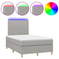 Letto a Molle Materasso e LED Grigio Chiaro 120x200 cm Tessuto cod mxl 56534