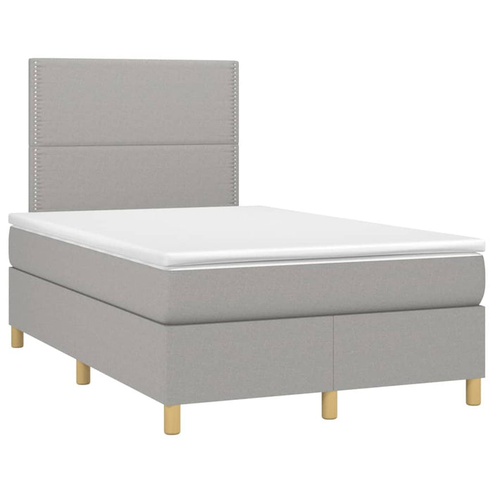 Letto a Molle Materasso e LED Grigio Chiaro 120x200 cm Tessuto cod mxl 56534