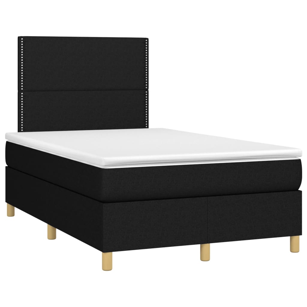 Letto a Molle con Materasso e LED Nero 120x200cm in Tessuto cod mxl 57778