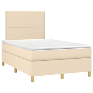 Letto a Molle con Materasso e LED Crema 120x200cm in Tessuto cod mxl 58273