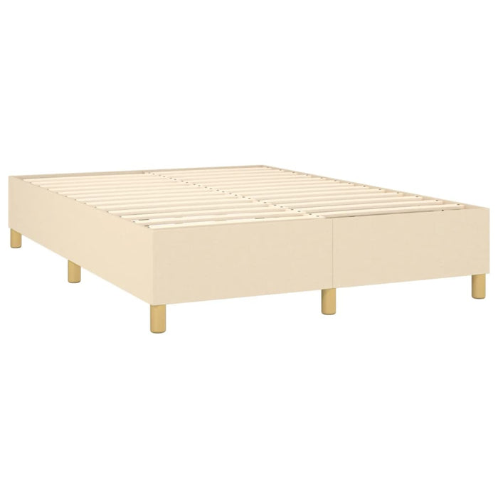 Letto a Molle con Materasso e LED Crema 140x190 cm in Tessuto 3135354