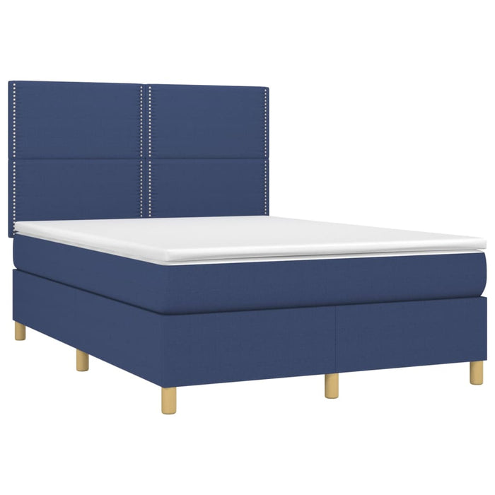 Letto a Molle con Materasso e LED Blu 140x190 cm in Tessutocod mxl 75009