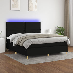 Letto a Molle con Materasso e LED Nero 180x200cm in Tessutocod mxl 98997