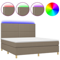 Letto a Molle con Materasso e LED Tortora 180x200 cm in Tessutocod mxl 98999