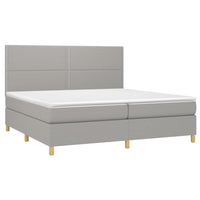 Letto a Molle Materasso e LED Grigio Chiaro 200x200 cm Tessuto cod mxl 56560