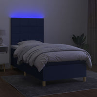 Letto a Molle con Materasso e LED Blu 80x200 cm in Tessuto 3135395