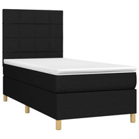 Letto a Molle con Materasso e LED Nero 90x200 cm in Tessuto 3135407