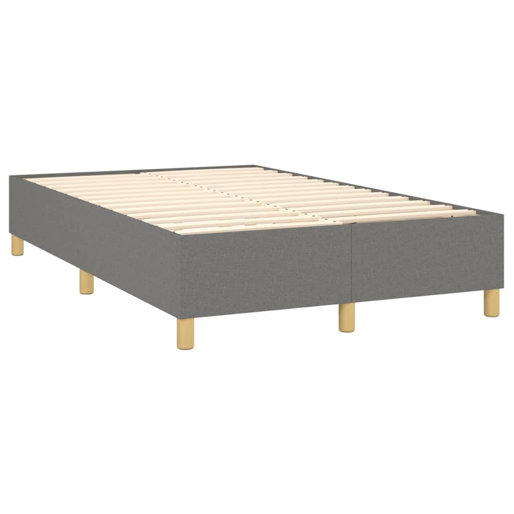 Letto a Molle Materasso e LED Grigio Scuro 120x200cm in Tessuto 3135422