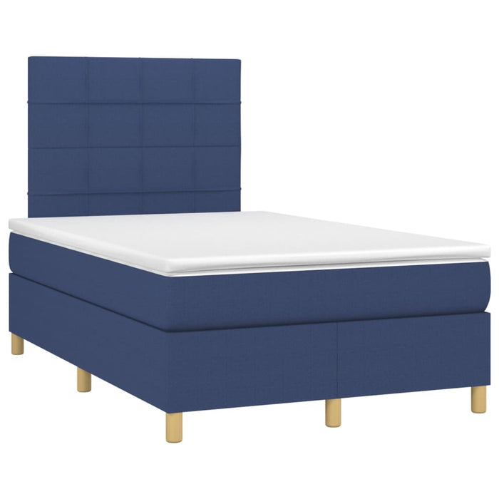 Letto a Molle con Materasso e LED Blu 120x200cm in Tessuto 3135427