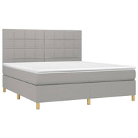 Letto a Molle Materasso e LED Grigio Chiaro 160x200 cm Tessuto cod mxl 60602