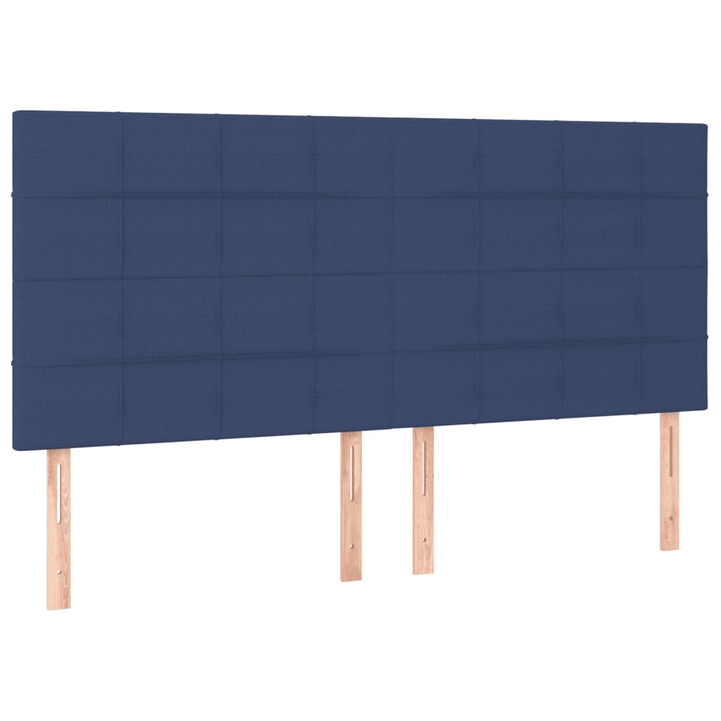 Letto a Molle Materasso e LED Blu 200x200cm in Tessuto 3135467