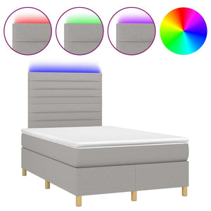 Letto a Molle Materasso e LED Grigio Chiaro 120x200 cm Tessuto cod mxl 64813