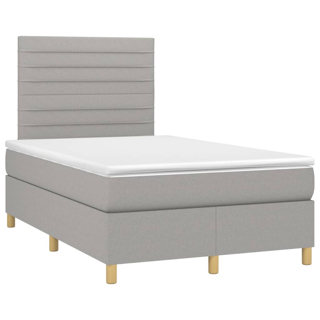 Letto a Molle Materasso e LED Grigio Chiaro 120x200 cm Tessuto cod mxl 64813