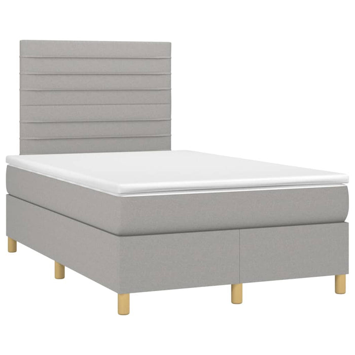 Letto a Molle Materasso e LED Grigio Chiaro 120x200 cm Tessuto 3135501