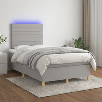 Letto a Molle Materasso e LED Grigio Chiaro 120x200 cm Tessuto cod mxl 64813