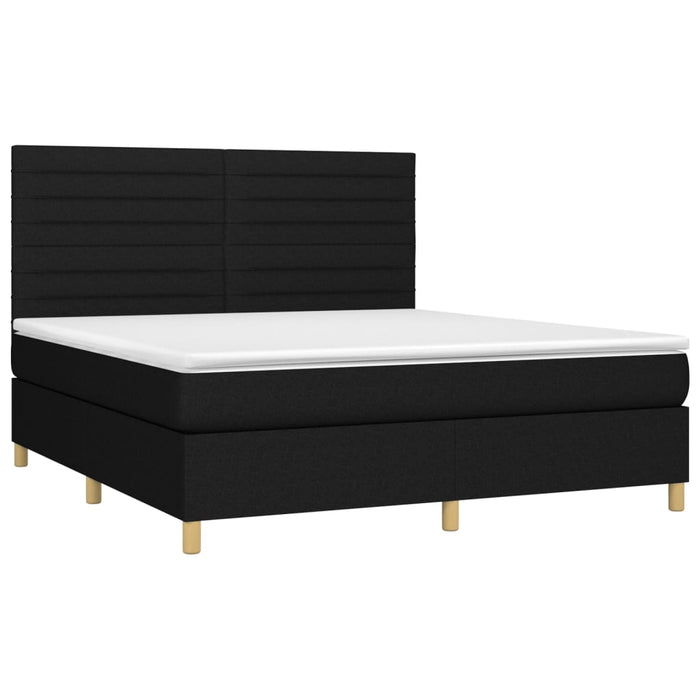 Letto a Molle con Materasso e LED Nero 160x200 cm in Tessutocod mxl 122966