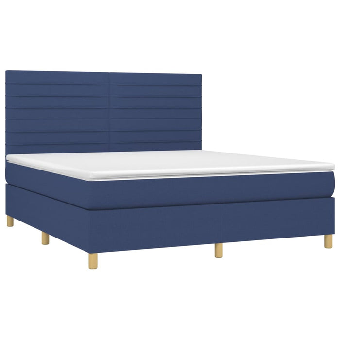 Letto a Molle con Materasso e LED Blu 160x200 cm in Tessutocod mxl 122954