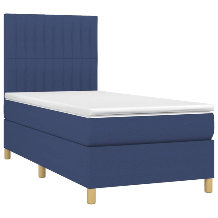 Letto a Molle con Materasso e LED Blu 90x200 cm in Tessuto 3135571