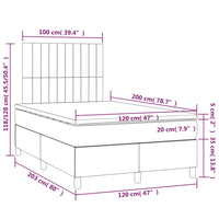 Letto a Molle Materasso e LED Grigio Chiaro 120x200 cm Tessuto cod mxl 55367