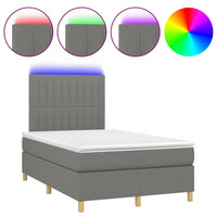 Letto a Molle Materasso e LED Grigio Scuro 120x200cm in Tessuto cod mxl 57718