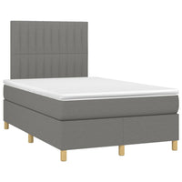 Letto a Molle Materasso e LED Grigio Scuro 120x200cm in Tessuto cod mxl 57718