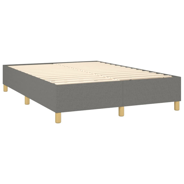 Letto a Molle Materasso e LED Grigio Scuro 140x190cm in Tessuto 3135590