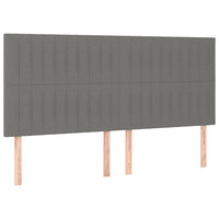 Letto a Molle Materasso e LED Grigio Scuro 160x200cm in Tessuto 3135606