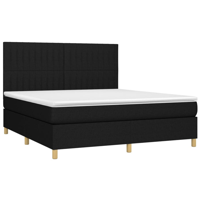 Letto a Molle con Materasso e LED Nero 160x200 cm in Tessutocod mxl 99028