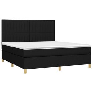 Letto a Molle con Materasso e LED Nero 180x200cm in Tessuto 3135615