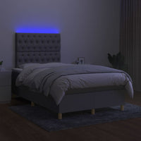 Letto a Molle Materasso e LED Grigio Chiaro 120x200 cm Tessuto cod mxl 63181