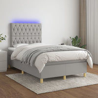 Letto a Molle Materasso e LED Grigio Chiaro 120x200 cm Tessuto cod mxl 63181