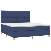 Letto a Molle con Materasso e LED Blu 160x200 cm in Tessuto 3135691