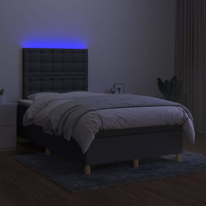 Letto a Molle Materasso e LED Grigio Scuro 120x200cm in Tessuto cod mxl 63435